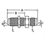 2041 37º Flare Bulkhead to 37º Flare